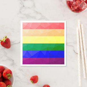 LGBT-Flagge Regenbogenlinien geometrisches Maschen Serviette