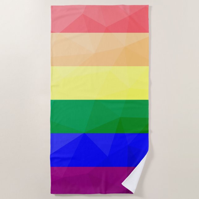 LGBT-Flagge Regenbogenlinien geometrisches Maschen Strandtuch (Vorderseite)
