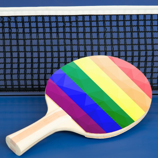 LGBT-Flagge Regenbogenlinien geometrisches Maschen Tischtennis Schläger (InSitu)
