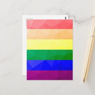 LGBT-Flagge Regenbogenlinien geometrisches Netzmus Postkarte