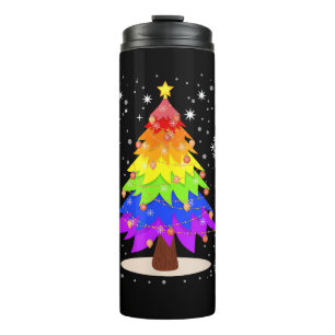 LGBT-Flagge Weihnachtsbaum Frohe Weihnachten Gay L Thermosbecher