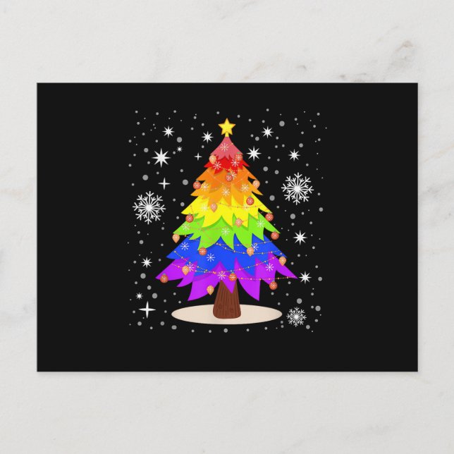 LGBT-Flagge Weihnachtsbaum Frohe Weihnachten Schwu (Vorderseite)