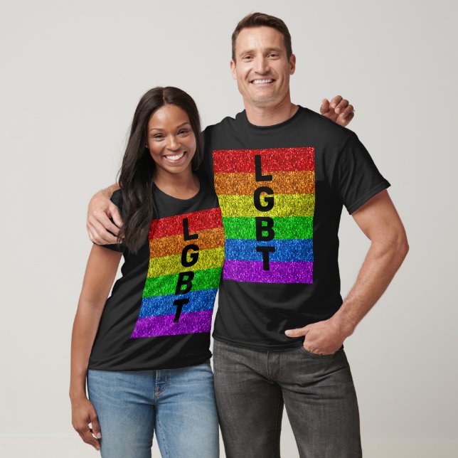 LGBT-Flaggen für dynamische Regenbogen-Glitzern an T-Shirt (Unisex)