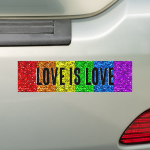 LGBT-Flaggenbelebung mit Sparkle-Liebe anpassen Autoaufkleber