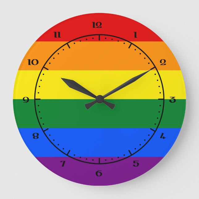 LGBT-Flaggenuhren Große Wanduhr (Vorderseite)