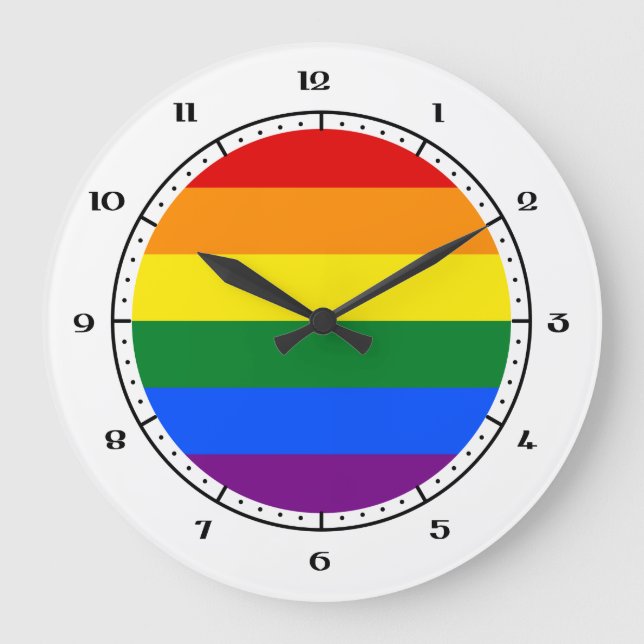 LGBT-Flaggenuhren Große Wanduhr (Vorderseite)