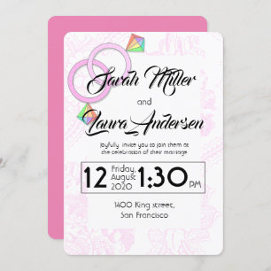 LGBT Frauen zum Hochzeitsempfang (Rosa) Einladung