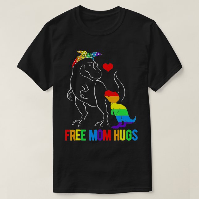 LGBT Freie Mama Hugs Dinosaur Re Mamasaurus Ally R T-Shirt (Design vorne)
