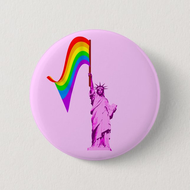 LGBT Freiheitsstatue Knopf Button (Vorderseite)