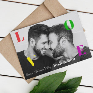 LGBT Frohen Valentinstag Benutzerdefiniertes Foto  Feiertagskarte