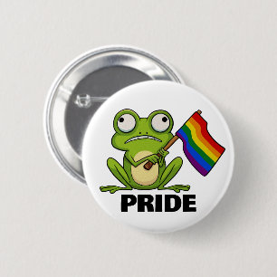 LGBT Frosch mit Pride-Flagge Button