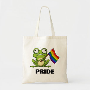 LGBT-Frosch mit Pride-Flagge Tragetasche