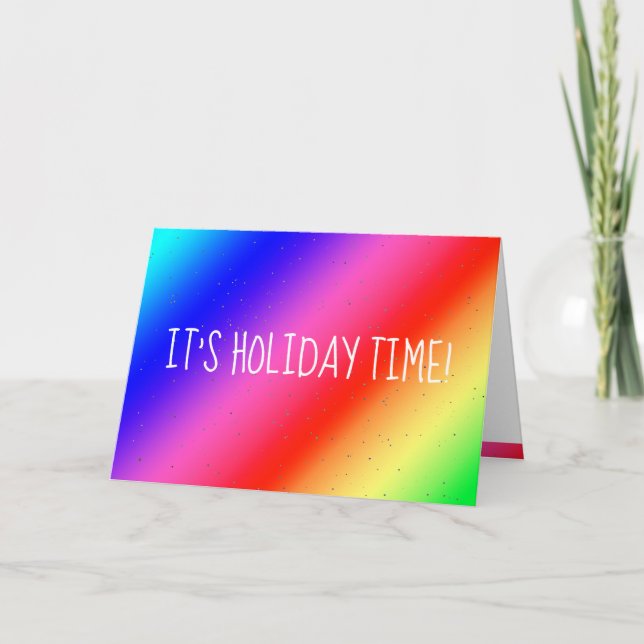 LGBT Funny Rainbow Colors Holiday Card Karte (Vorderseite)