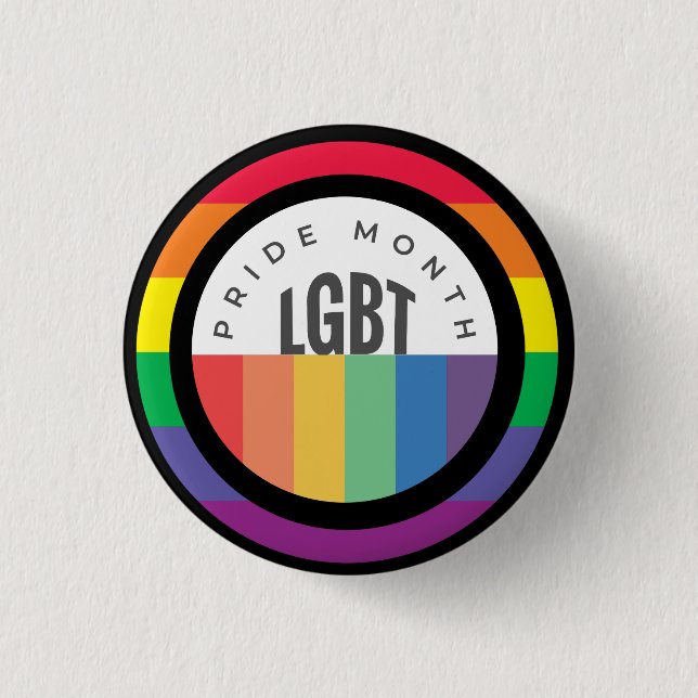 LGBT für den Monat mit Regenbogenthema Button (Vorderseite)