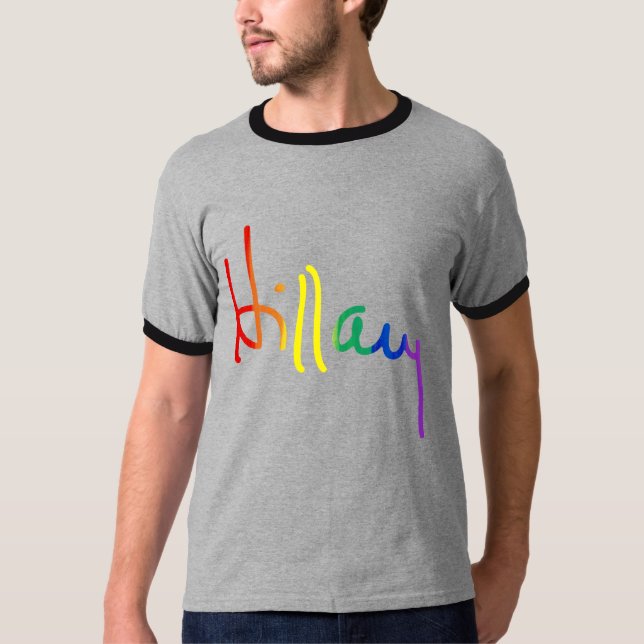 LGBT für Hillary - Regenbogen-Flagge - T-Shirt (Vorderseite)