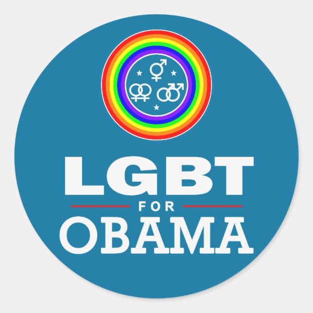 LGBT für OBAMA Runder Aufkleber (Vorderseite)