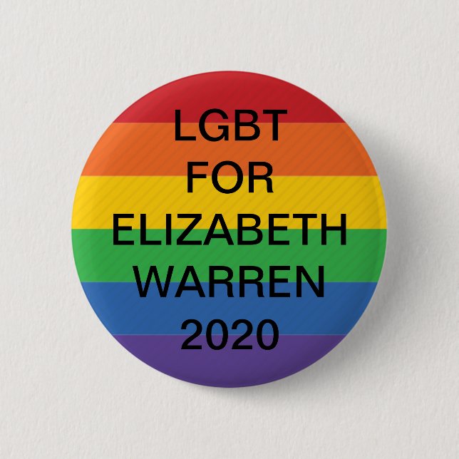 LGBT für Präsidenten 2020 Knopf Elizabeth-Waren Button (Vorderseite)