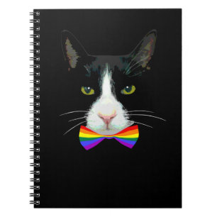 LGBT Gay Cat mit Rainbow Bow Krawatte Notizblock