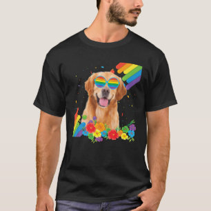 LGBT Gay Golden Retriever Dog Prilag Rai T-Shirt