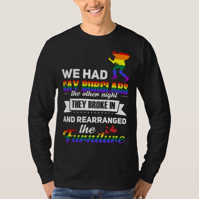 LGBT Gay Lesbian Bisexual Pride Burglars T-Shirt (Vorderseite)