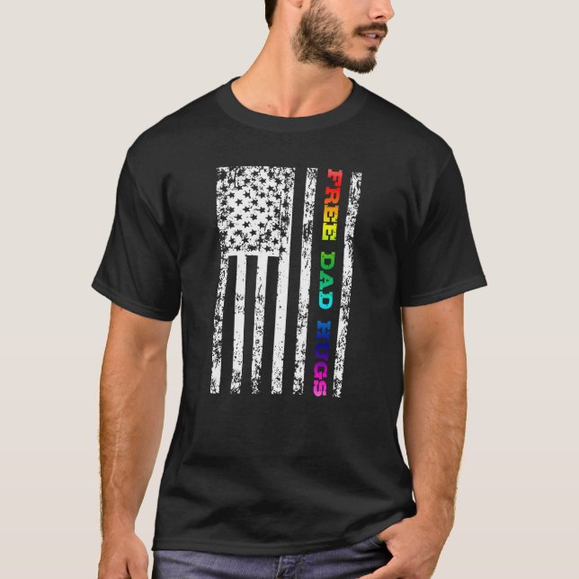 LGBT Gay Lesbian Free Vater Hugs T-Shirt (Vorderseite)