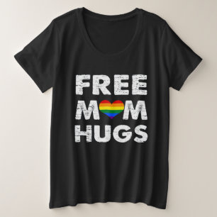 LGBT Gay Lesbian Pride Free Mama Hugs Große Größe T-Shirt