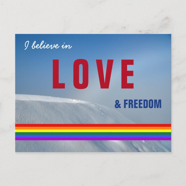 LGBT Gay Liebe and Freedom Winter Foto Postkarte (Vorderseite)