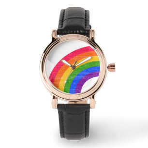 LGBT Gay Matching Couple Rainbow Retro gestört Armbanduhr