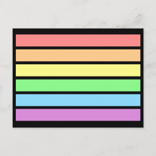LGBT Gay Pastel Pride Rainbow Flag Farben Postkart Postkarte