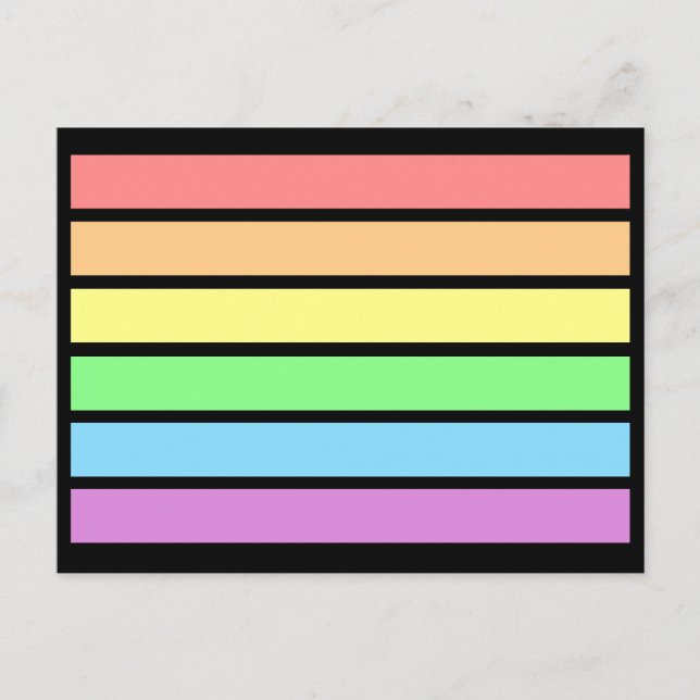 LGBT Gay Pastel Pride Rainbow Flag Farben Postkart Postkarte (Vorderseite)