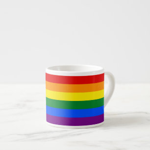 LGBT-Gay Pride 6-Streifen-Regenbogenflagge Espressotasse