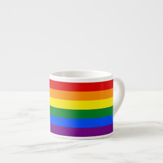 LGBT-Gay Pride 6-Streifen-Regenbogenflagge Espressotasse