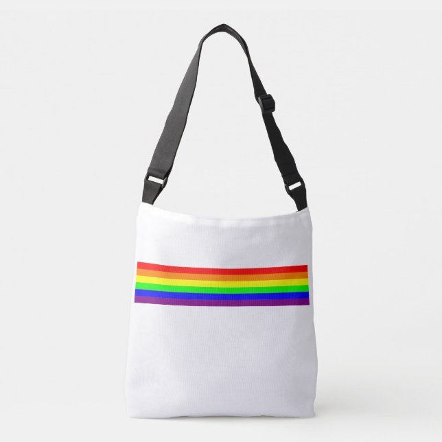 LGBT-Gay Pride Basic 6-Farbreglerbogen Tragetaschen Mit Langen Trägern (Vorderseite)