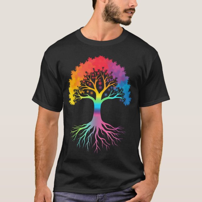 Lgbt Gay Pride Baum T-Shirt (Vorderseite)