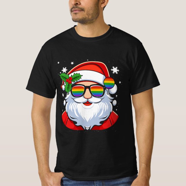 LGBT Gay Pride Cool Trendy Santa Claus Gay Merry C T-Shirt (Vorderseite)