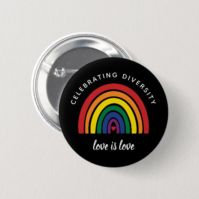 LGBT-Gay Pride feiert Diversity Liebe ist Liebe Button (Vorne & Hinten)