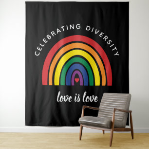 LGBT-Gay Pride feiert Diversity Liebe ist Liebe Wandteppich