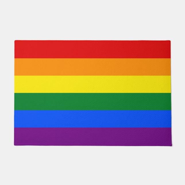 LGBT-Gay Pride-Flag-Regenbogen-Doormat Fußmatte (Vorderseite)