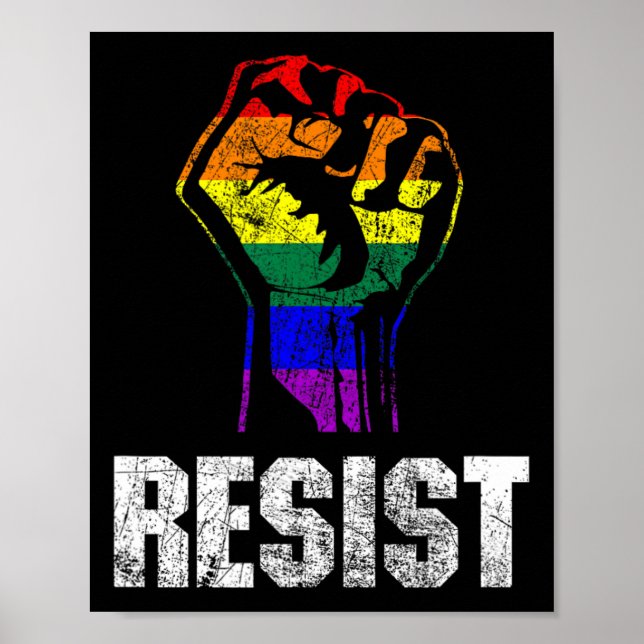 LGbt Gay Pride Flag Resist Poster (Vorne)