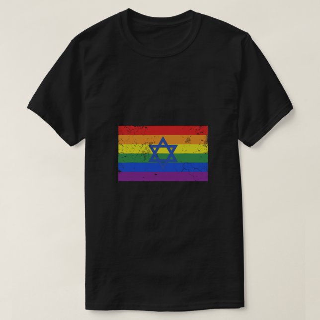 LGBT-Gay Pride-Flagge für Israel T-Shirt (Design vorne)