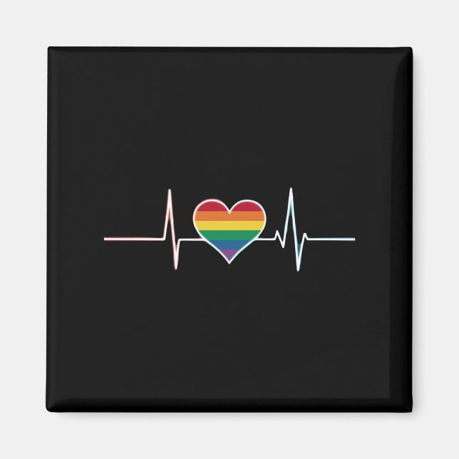 LGBT Gay Pride Heartbeat Lesbian Gays Liebe Magnet (Vorne)