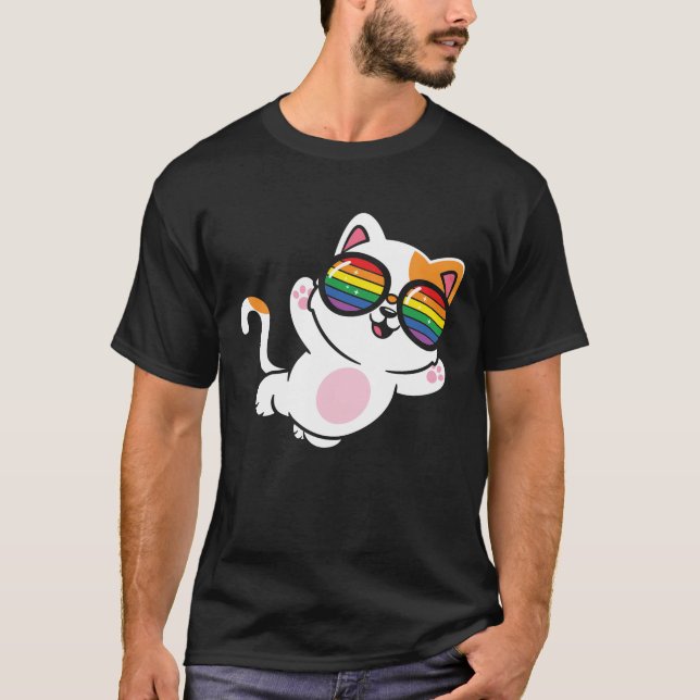 LGBT-Gay Pride-Katzenrutsche 1 T-Shirt (Vorderseite)
