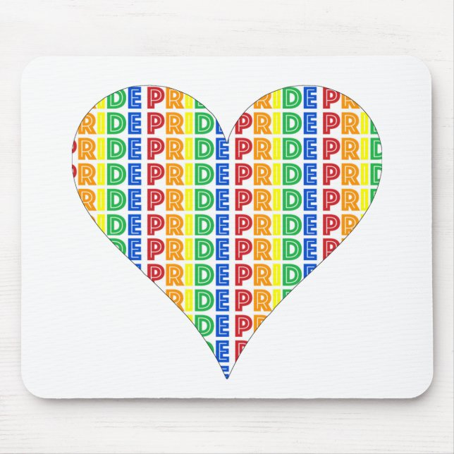 LGBT Gay Pride Monat Feier Rainbow Herz Mousepad (Vorne)