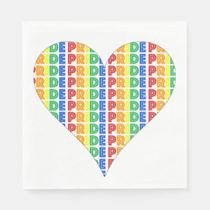 LGBT Gay Pride Monat Feier Rainbow Herz Serviette