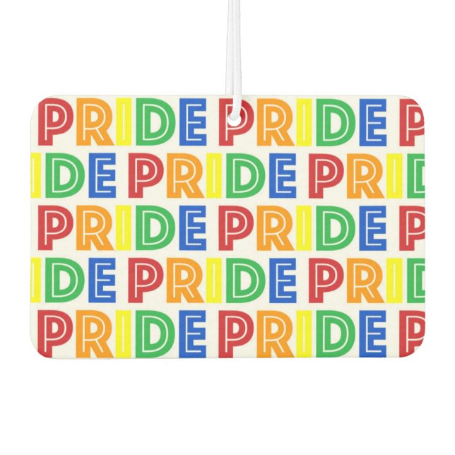 LGBT Gay Pride Monat Feier Regenbogen Buchstaben Autolufterfrischer (Vorderseite)