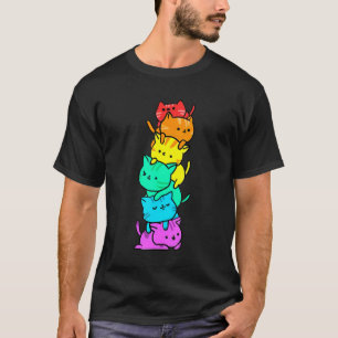 Lgbt Gay Pride Monat Katze Lgbtq Regenbogenflagge T-Shirt