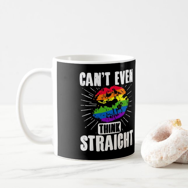 LGBT Gay Pride Monat nicht einmal denken Kaffeetasse (Mit Donut)