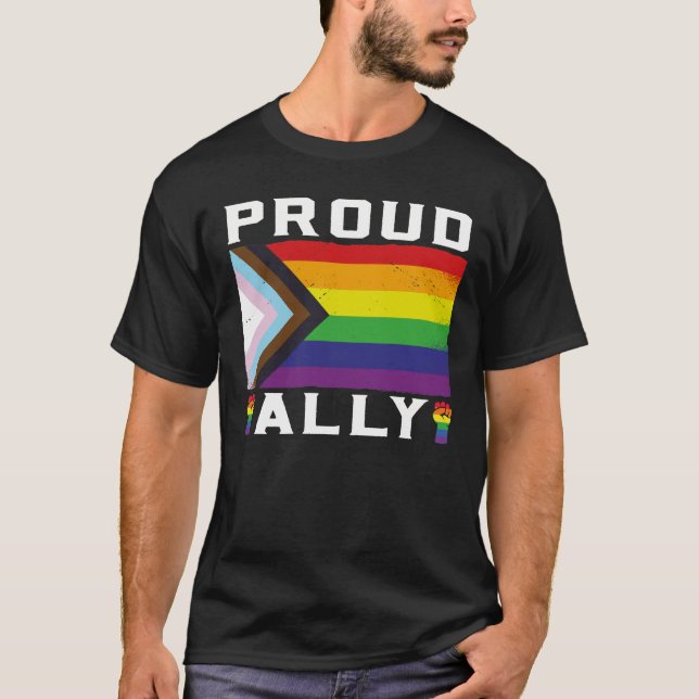 LGBT Gay Pride Monat - Verbündete mit Stolz T-Shirt (Vorderseite)