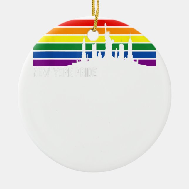 LGBT Gay Pride New York 2022 NYC Gay Pride Keramik Ornament (Vorne)