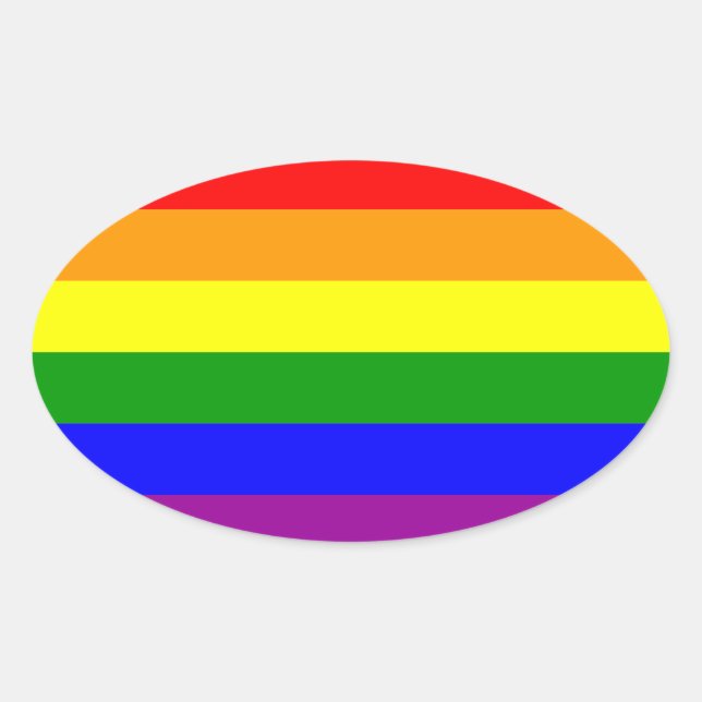 LGBT-Gay Pride* Oval-Aufkleber Ovaler Aufkleber (Vorderseite)